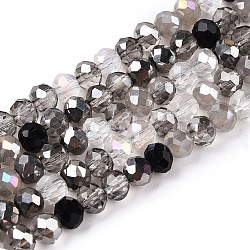 Electroplate Glass Beads Strands, Faceted(32 Faceted), Rondelle, Colorful, 4x3.5mm, Hole: 0.7mm, about 123~125pcs/strand, 16.96~17.32''(43.5~44cm)(GLAA-T023-B16-01)