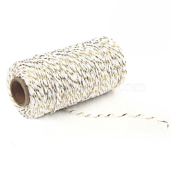 100M Macrame 2-Ply Cotton Braid Thread, with Spool, Round, White, 2mm, about 109.36 Yards(100m)/Roll(MAKN-PW0001-097A-24)