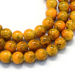 Baking Painted Glass Round Bead Strands, Orange, 4.5~5mm, Hole: 1mm, about 210pcs/strand, 31.4 inch(X-DGLA-Q019-4mm-44)