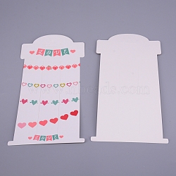 Hair Clip Display Cards, Kraft Paper Cards for Hair Barrettes Accessories Display, with Heart Pattern, Rectangle, White, Heart Pattern, 160x80x0.2mm(DIY-WH0167-86M)