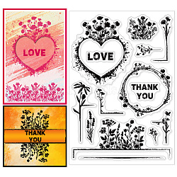 Custom PVC Plastic Clear Stamps, for DIY Scrapbooking, Photo Album Decorative, Cards Making, Flower, 160x110mm(DIY-WH0618-0102)