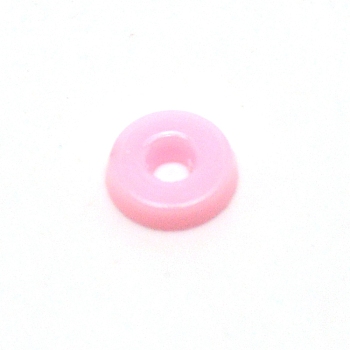 Opaque Acrylic Beads, Flat Round, Pink, 6x1.5mm, Hole: 2mm, about 830pcs/bag