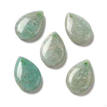 Natural Amazonite Pendants, Teardop Charms, 25x17.5x5.5~6.5mm, Hole: 1.2~1.5mm