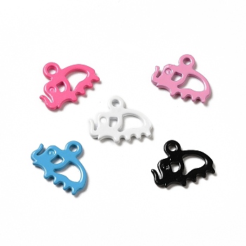 Spray Painted 201 Stainless Steel Charms, Elephant Charm, Mixed Color, 9x11.5x1mm, Hole: 1.2mm