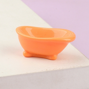 Miniature Resin Bathtub, for Dollhouse Bathroom Decoration, Orange, 40x15x25mm