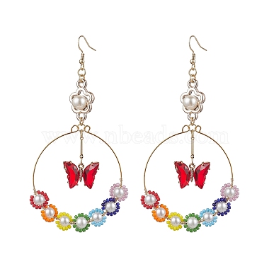 Colorful Butterfly Glass Earrings