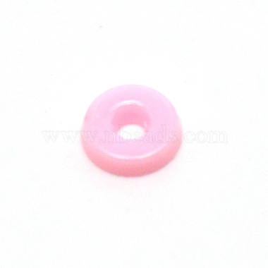 Pink Flat Round Acrylic Beads