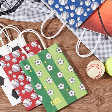 25Pcs 5 Colors Rectangle with Sport Good Pattern Paper Bags(CARB-OC0001-01)-5