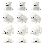 10Pcs Resin Cabochons, Bear, White, 10.5~20x16~23.5x26~27mm(RESI-YW0004-73)
