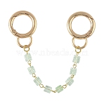 Glass Link Bag Extender Chains, with Alloy Spring Gate Rings, Bag Replacement Accessories, Light Green, 183mm(HJEW-YW00101-02)