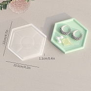 Jewelry Plate DIY Silicone Pendant Molds, Resin Casting Molds, for UV Resin, Epoxy Resin Craft Making, Hexagon, 105x120x11mm(PW-WG47968-02)