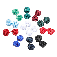 CHGCRAFT 22Pcs 11 Colors Solid Color Rubber Knot Cufflinks Fabric, for Mens/Womens Shirt Gift, Mixed Color, 20~24x11mm, 2pcs/color(BUTT-CA0001-13)