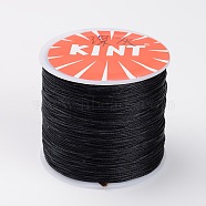 Round Waxed Polyester Cords, Twisted Cord, Dark Gray, 0.5mm, about 115.92 yards(106m)/roll(YC-K002-0.5mm-08)