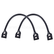 PU Leather Bag Handles, Bag Straps Replacement Accessories, Black, 47x1.33cm(FIND-WH0064-15A)