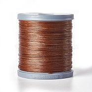 Waxed Polyester Cord, Micro Macrame Cord, Bracelets Making Cord, for Leather Projects, Handcraft, Bookbinding, Flat, Saddle Brown, 0.8x0.2mm, about 164.04 yards(150m)/roll(YC-E002-0.8mm-B823)