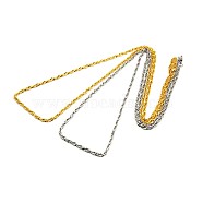 Fashionable 304 Stainless Steel Rope Chain Necklace Making, with Lobster Claw Clasps, Mixed Color, 28 inch~30 inch(71.1~76.2cm)x3mm(STAS-A028-N039-L)