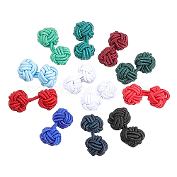 22Pcs 11 Colors Solid Color Rubber Knot Cufflinks Fabric, for Mens/Womens Shirt Gift, Mixed Color, 20~24x11mm, 2pcs/color(BUTT-CA0001-13)