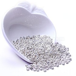 Brass Spacer Beads, Cadmium Free & Lead Free, Long-Lasting Plated, Flat Round, Silver, 1/8 inch(4mm)(KK-WH0042-08B-S)