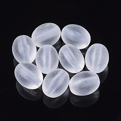 Transparent Acrylic Beads, Frosted, Oval, WhiteSmoke, 13.5x11mm, Hole: 2mm, about 520pcs/500g(TACR-S134-014)