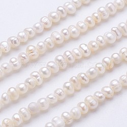 Natural Cultured Freshwater Pearl Beads Strands, Potato, Beige, 4~4.5x5~5.5mm, Hole: 0.5mm, about 75~80pcs/strand, 13.7 inch(PEAR-F004-13)
