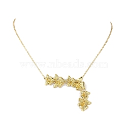 Butterfly Pendant Necklaces, Brass Cable Chain Necklaces for Women, Golden, 17.28 inch(439mm)(NJEW-JN04737-02)