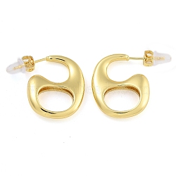 Brass Stud Earrings, Real 18K Gold Plated, 22x4.5mm(EJEW-K293-21G)