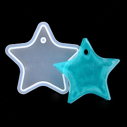 Pendant Silicone Molds, Resin Casting Molds, For UV Resin, Epoxy Resin Jewelry Making, Star, White, 69x57x12mm, Hole: 5mm(X-DIY-I011-28)