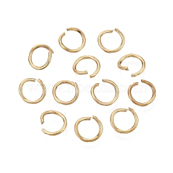 304 Stainless Steel Open Jump Rings, Ion Plating(IP), Long-Lasting Plated, Round, Real 18K Gold Plated, 8x1mm, Inner Diameter: 6mm, 18 Gauge, About 94pcs/bag(STAS-Q113-8x1.0mm-02G)
