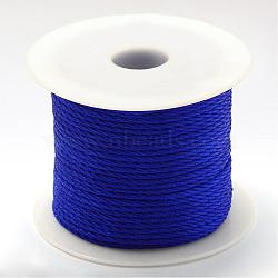 Braided Nylon Thread, Blue, 2mm, about 54.68 yards(50m)/roll(NWIR-R026-2.0mm-368)