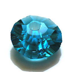 Imitation Austrian Crystal Beads, Grade AAA, Faceted, Flat Round, Dodger Blue, 6x3.5mm, Hole: 0.7~0.9mm(SWAR-F061-3x6mm-25)