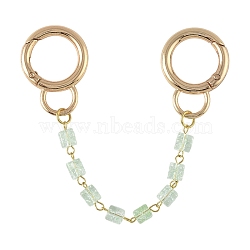 Glass Link Bag Extender Chains, with Alloy Spring Gate Rings, Bag Replacement Accessories, Light Green, 183mm(HJEW-YW00101-02)