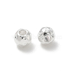 304 Stainless Steel Hammered Round Spacer Beads, Ion Plating(IP), Silver, 4x3.5mm, Hole: 1.5mm(SA-CBA37BC-01E-S)