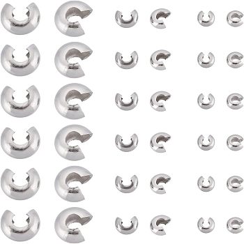 304 Stainless Steel Crimp Beads Covers, Stainless Steel Color, 7.4x7.2x1.7cm