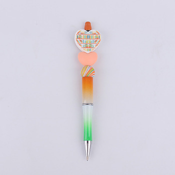 Plastic Ball-Point Pen, Beadable Pen, for DIY Personalized Pen, Book, 145mm