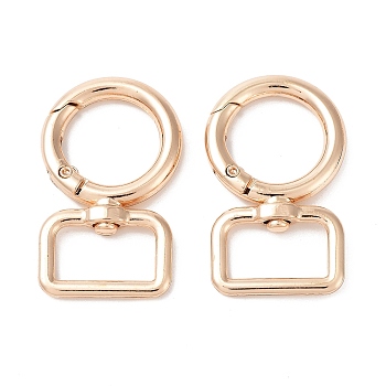 Alloy Swivel Clasps, for Bags and Suitcase, Ring, Light Gold, 34x28x4.5mm