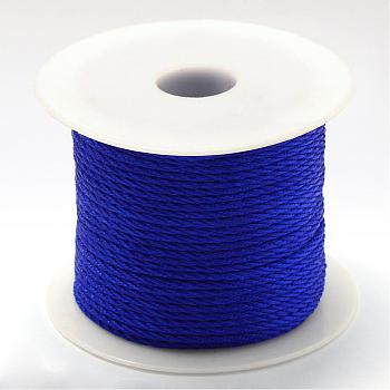 Braided Nylon Thread, Blue, 2mm, about 54.68 yards(50m)/roll