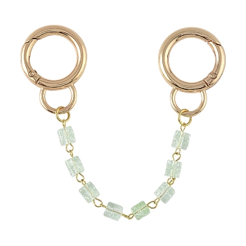 Glass Link Bag Extender Chains, with Alloy Spring Gate Rings, Bag Replacement Accessories, Light Green, 183mm