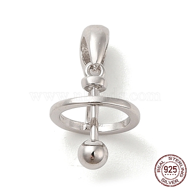 серебряные дужки в форме медальона с родиевым покрытием 925(STER-NH0001-55A-P)-2