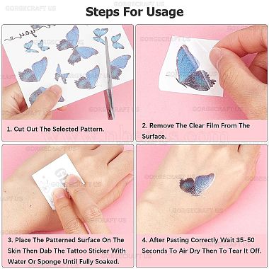 12 Sheets 12 Style Butterfly Theme Cool Sexy Body Art Removable Temporary Tattoos Paper Stickers(MRMJ-GF0001-37)-6