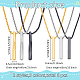 6Pcs 6 Style Stainless Steel Rectangle & Twist Pendant Necklaces Set with Zinc Alloy Chains(NJEW-AN0001-84)-2