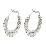 Brass Hoop Earrings, Rings Drop Earrings, Platinum, 32x6mm(EJEW-K264-04P)