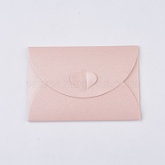 Retro Colored Pearl Blank Mini Paper Envelopes, Wedding Party Invitation Envelope, DIY Gift Envelope, Heart Closure Envelopes, Rectangle, Pink, 7.2x10.5cm(DIY-WH0041-A03-A)