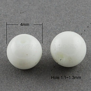 Painted Glass Bead Strands, Baking Paint, Round, WhiteSmoke, 4mm, Hole: 1.1~1.3mm, about 200pcs/strand, 31.4 inch(DGLA-S071-4mm-01)