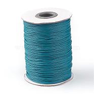 Korean Waxed Polyester Cord, Steel Blue, 1mm, about 85yards/roll(YC1.0MM-A140)