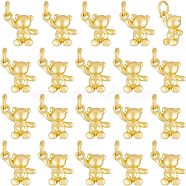 20Pcs Alloy Charms, with Jump Rings, Matte Style, Cadmium Free & Lead Free, Bear, Matte Gold Color, 13.5x13.5x5mm, Jump Ring: 6x1mm, 4mm inner diameter(KK-CA0003-59)