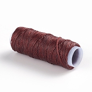 Waxed Polyester Cord, for Jewelry Making, Brown, 0.8mm, about 30m/roll(YC-WH0007-03B-06)