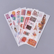 Cute Girl Theme Scrapbooking Stickers, Self Adhesive, for Diary, Album, Notebook, DIY Arts and Crafts, Calendars, Mixed Color, 16.1x8x0.01cm, 6sheets/set(DIY-L038-B04)