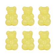 Imitation Jelly Acrylic Beads, Bear, Yellow, 17x11mm, Hole: 1.5mm(HJEW-TAC0007-03G)