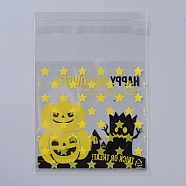 Halloween Cookie Bags, Self Adhesive Candy Bags, OPP Cellophane Bags, for Party Gift Supplies, Yellow, 13x10x0.01cm, 95~100pcs/bag(ABAG-I002-B01)