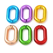 UV Plated Acrylic Linking Rings, Quick Link Connectors, Oval, Mixed Color, 57x34x9.5mm, Inner Diameter: 37.5x14.5mm(PACR-P004-03C)